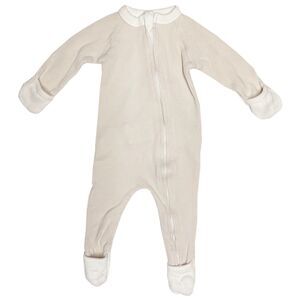 Goumi Thermal Footie Sleeper Size 3-6 Months Stone Bamboo Viscose Cotton Zip